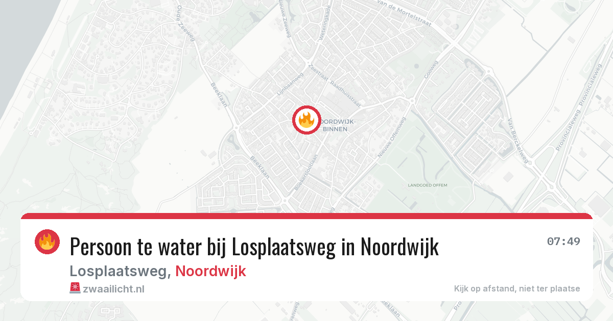 Persoon te water bij Losplaatsweg in Noordwijk — 19 jun 2026