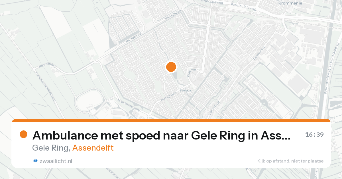 Ambulance met spoed naar Gele Ring in Assendelft — 18 aug 2026