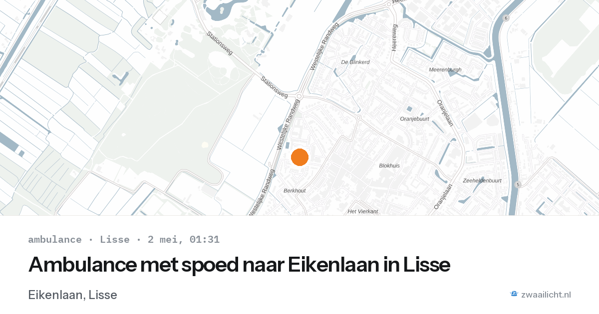 Ambulance met spoed naar Eikenlaan in Lisse — 1 mei 2026