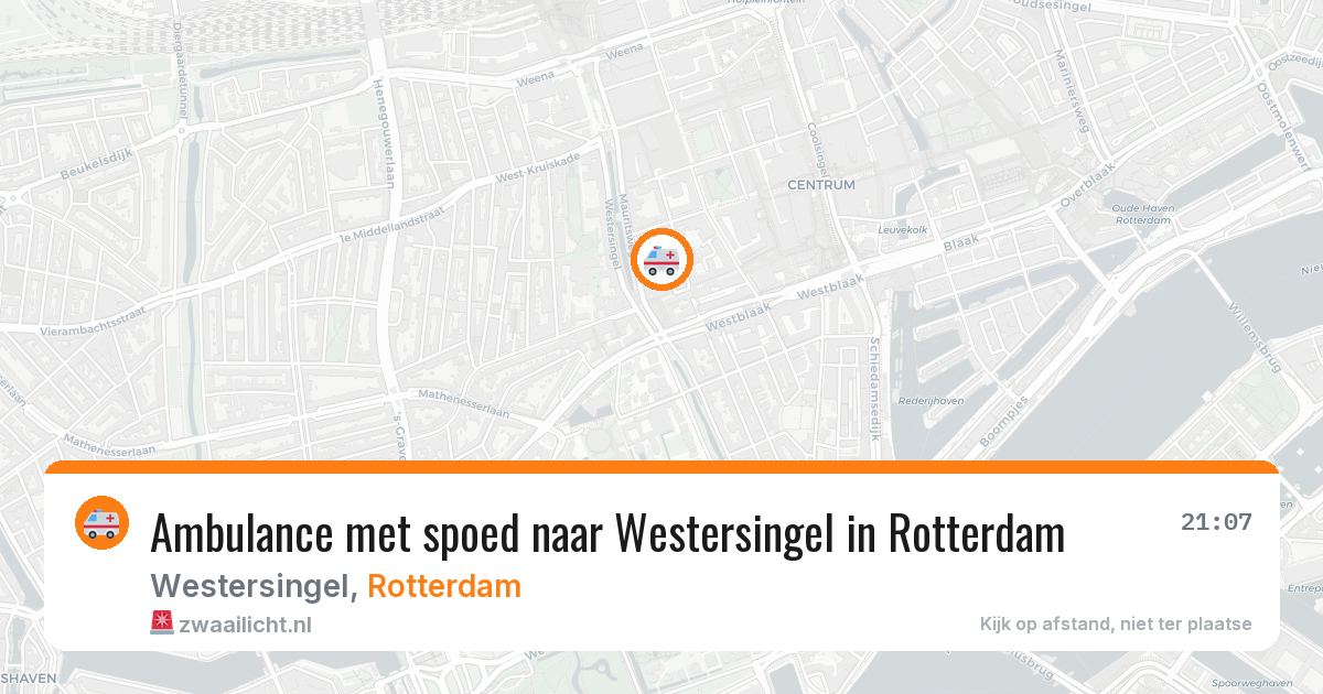 Ambulance met spoed naar Westersingel in Rotterdam — 11 aug 2026