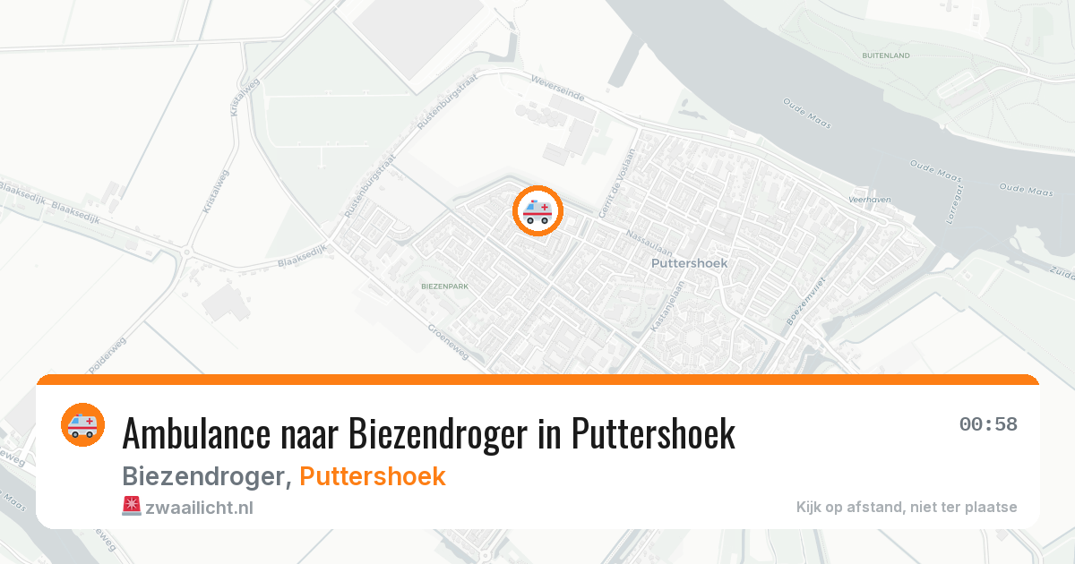 Ambulance naar Biezendroger in Puttershoek — 21 mei 2026