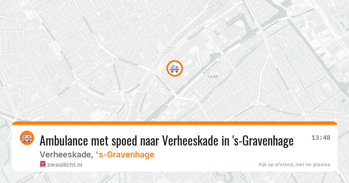 Ambulance met spoed naar Verheeskade in 's-Gravenhage — 13 mrt 2026