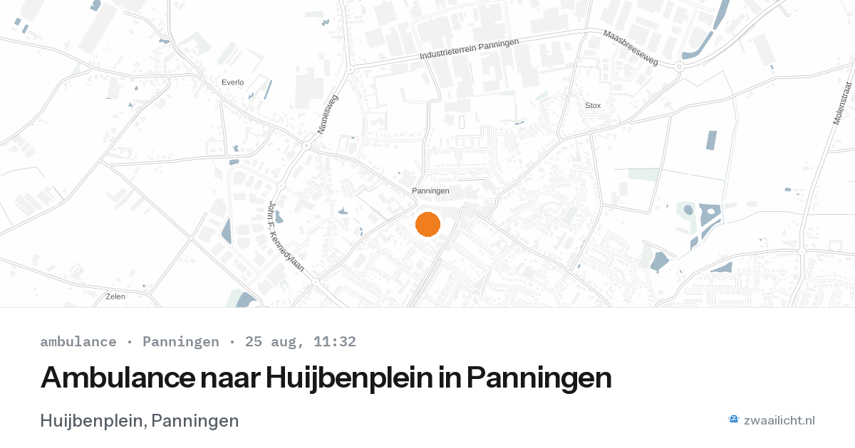 Ambulance naar Huijbenplein in Panningen — 25 aug 2026
