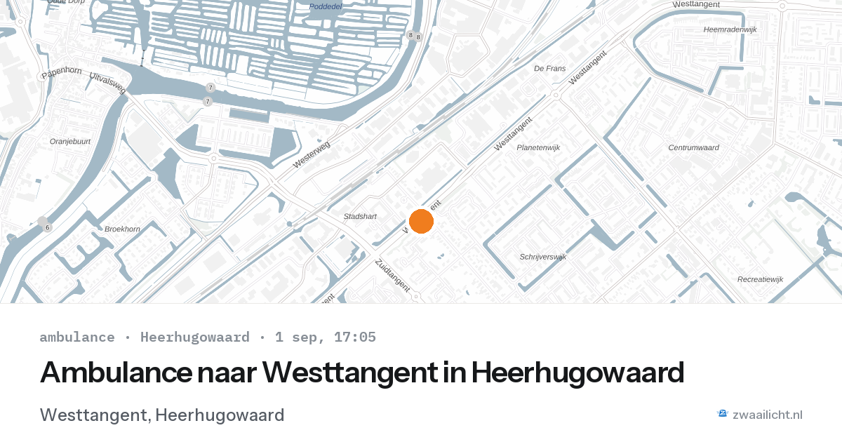 Ambulance naar Westtangent in Heerhugowaard — 1 sep 2026