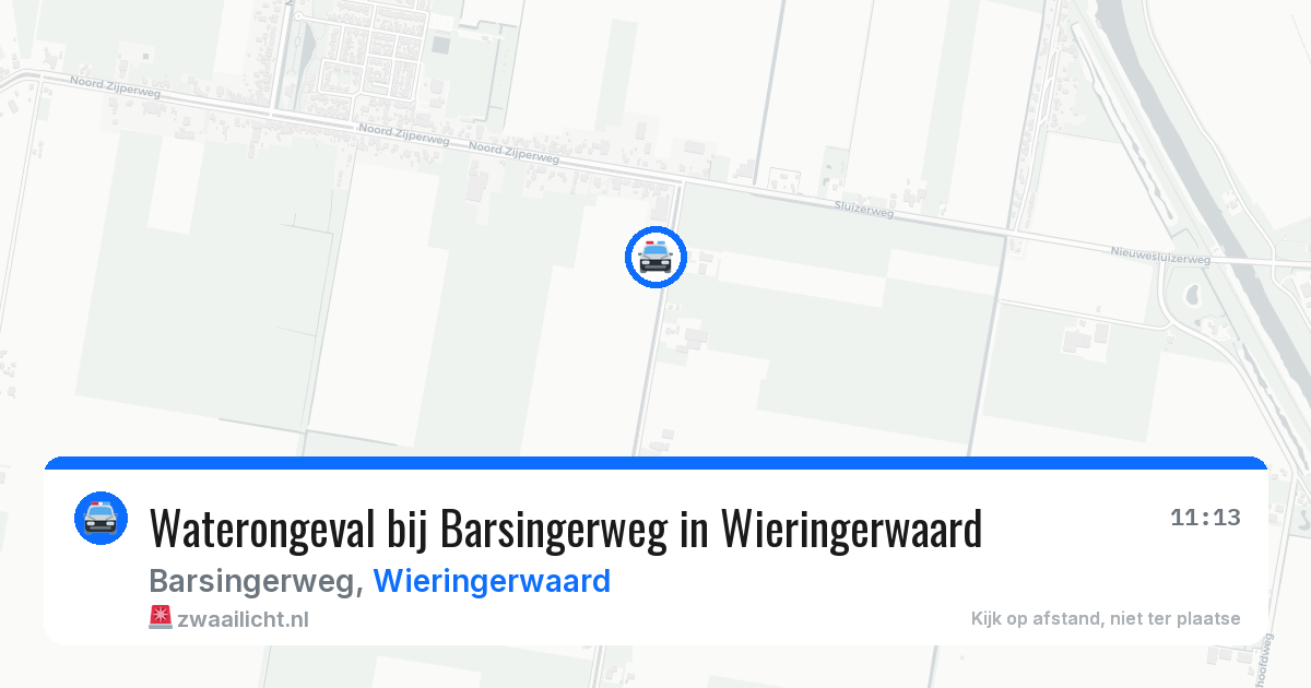Waterongeval bij Barsingerweg in Wieringerwaard — 26 mrt 2026