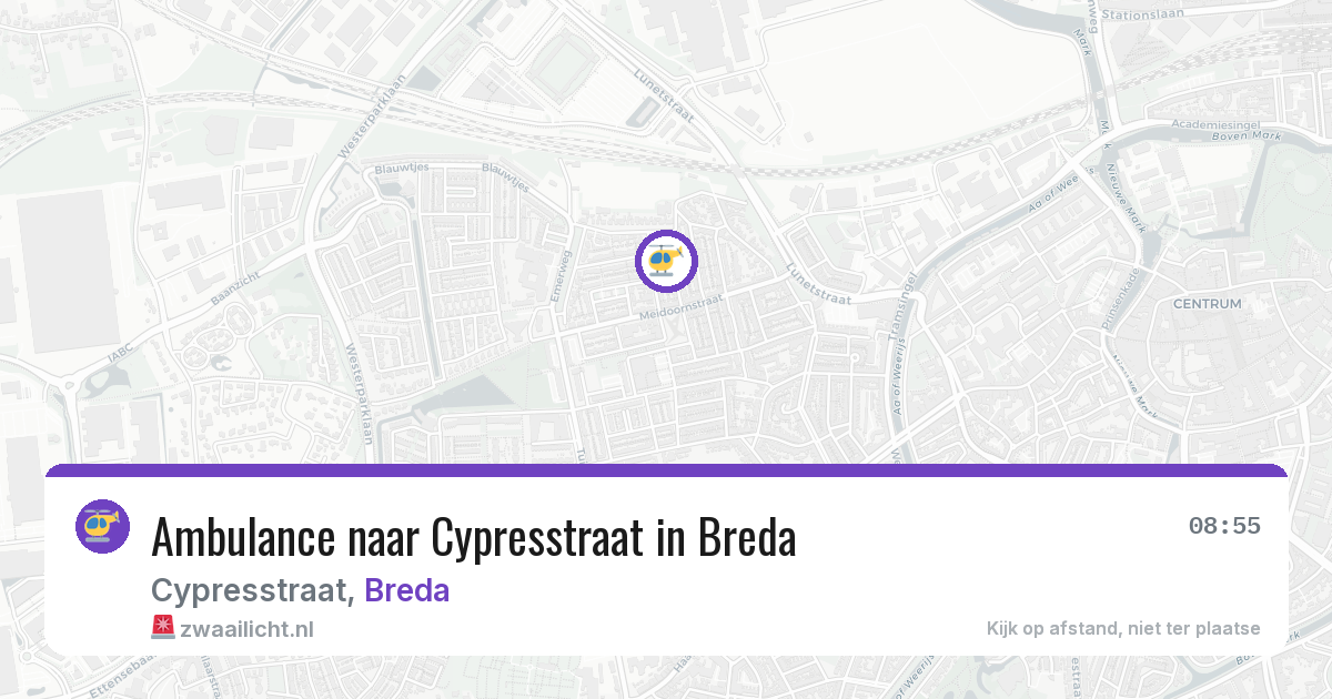 Ambulance naar Cypresstraat in Breda — 24 jul 2026