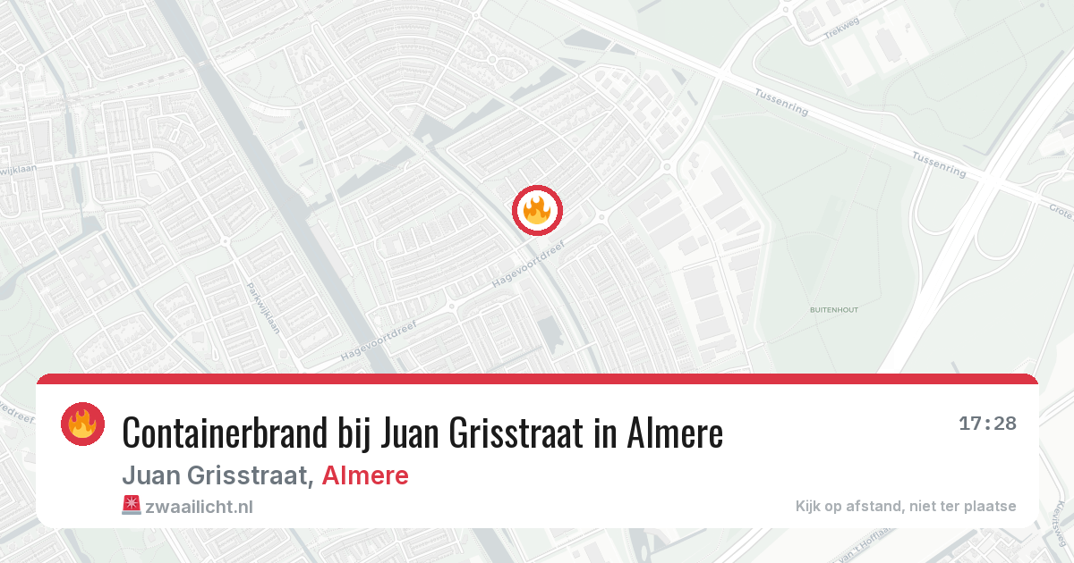 Containerbrand bij Juan Grisstraat in Almere — 22 mrt 2026
