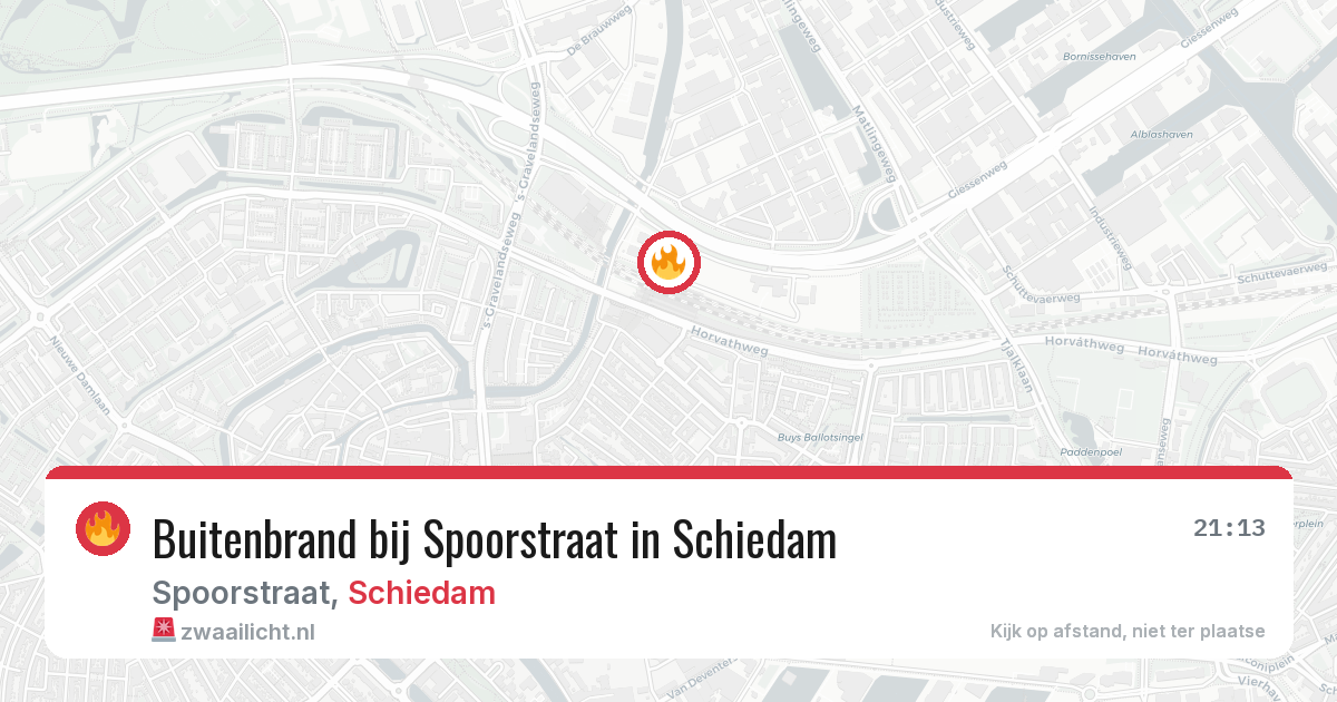 Buitenbrand bij Spoorstraat in Schiedam — 1 apr 2026