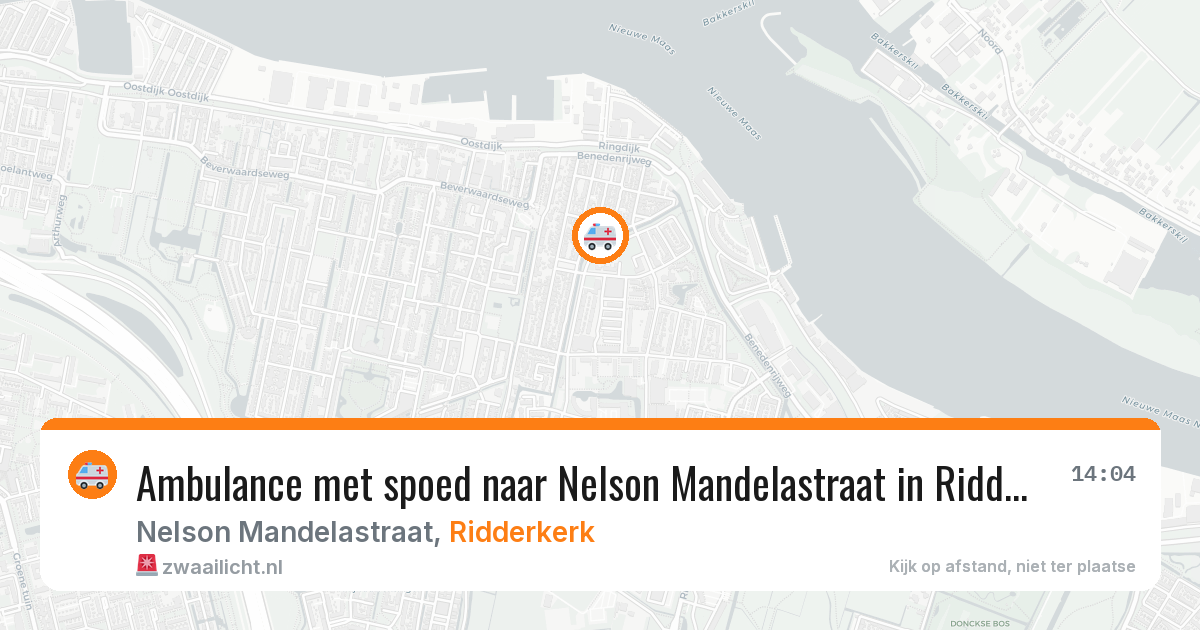 Ambulance met spoed naar Nelson Mandelastraat in Ridderkerk — 28 jul 2026