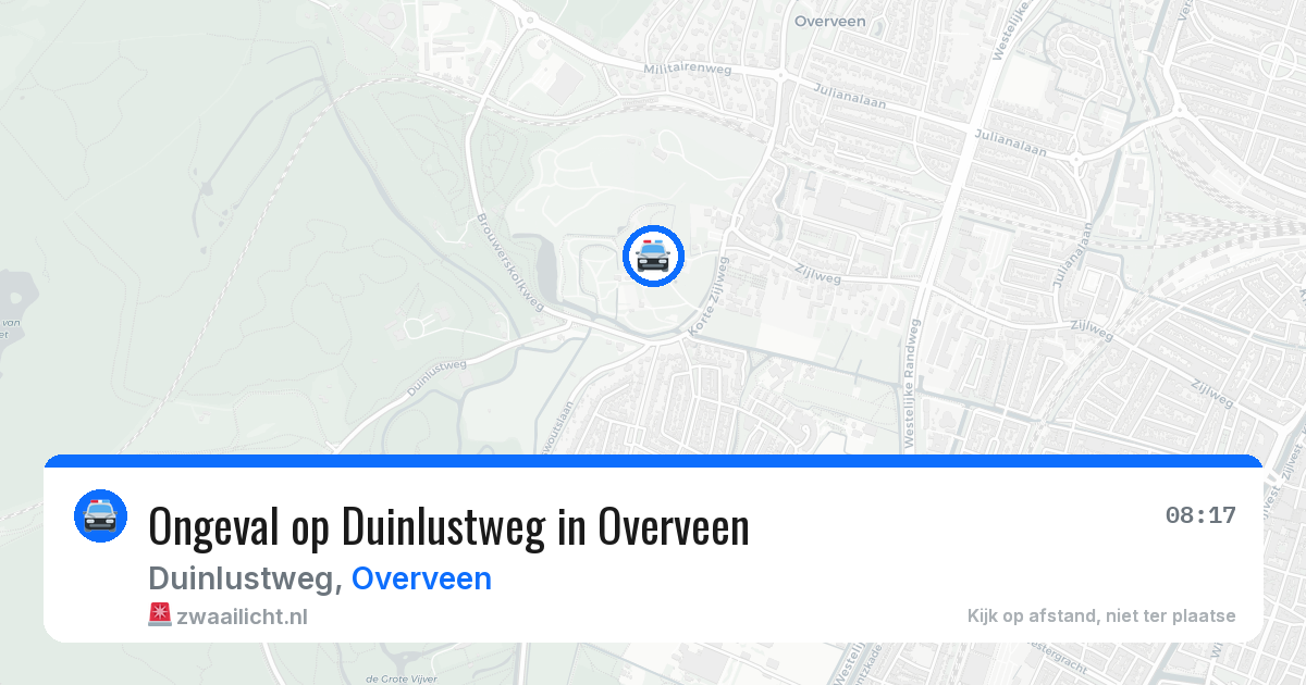 Ongeval op Duinlustweg in Overveen — 17 mrt 2026