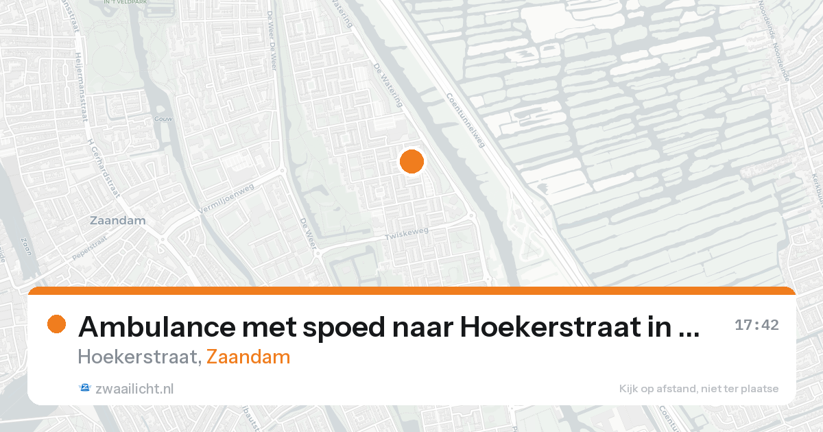 Ambulance met spoed naar Hoekerstraat in Zaandam — 16 aug 2026