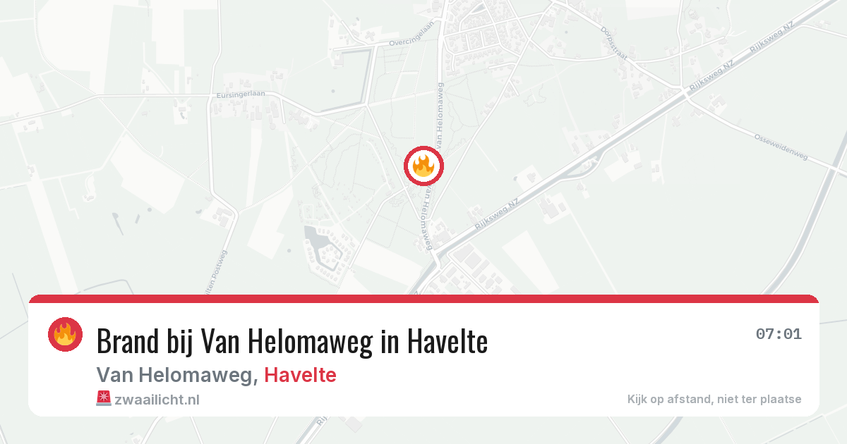 Brand bij Van Helomaweg in Havelte — 8 jul 2026
