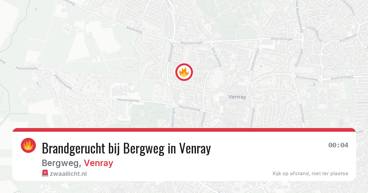 Brandgerucht bij Bergweg in Venray — 15 mrt 2026