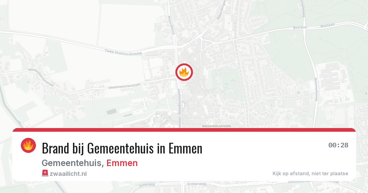 Brand bij Gemeentehuis in Emmen — 26 mrt 2026