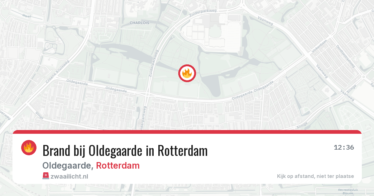Brand bij Oldegaarde in Rotterdam — 14 aug 2026