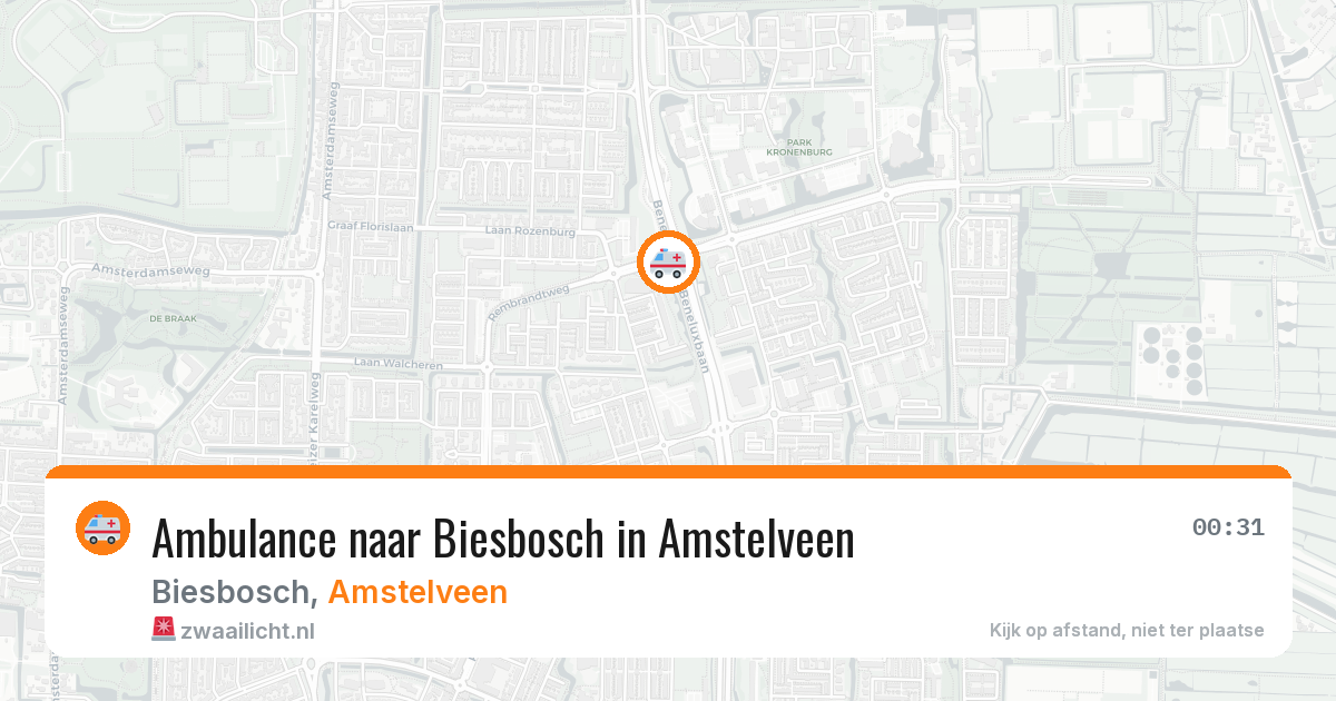 Ambulance naar Biesbosch in Amstelveen — 24 jul 2026