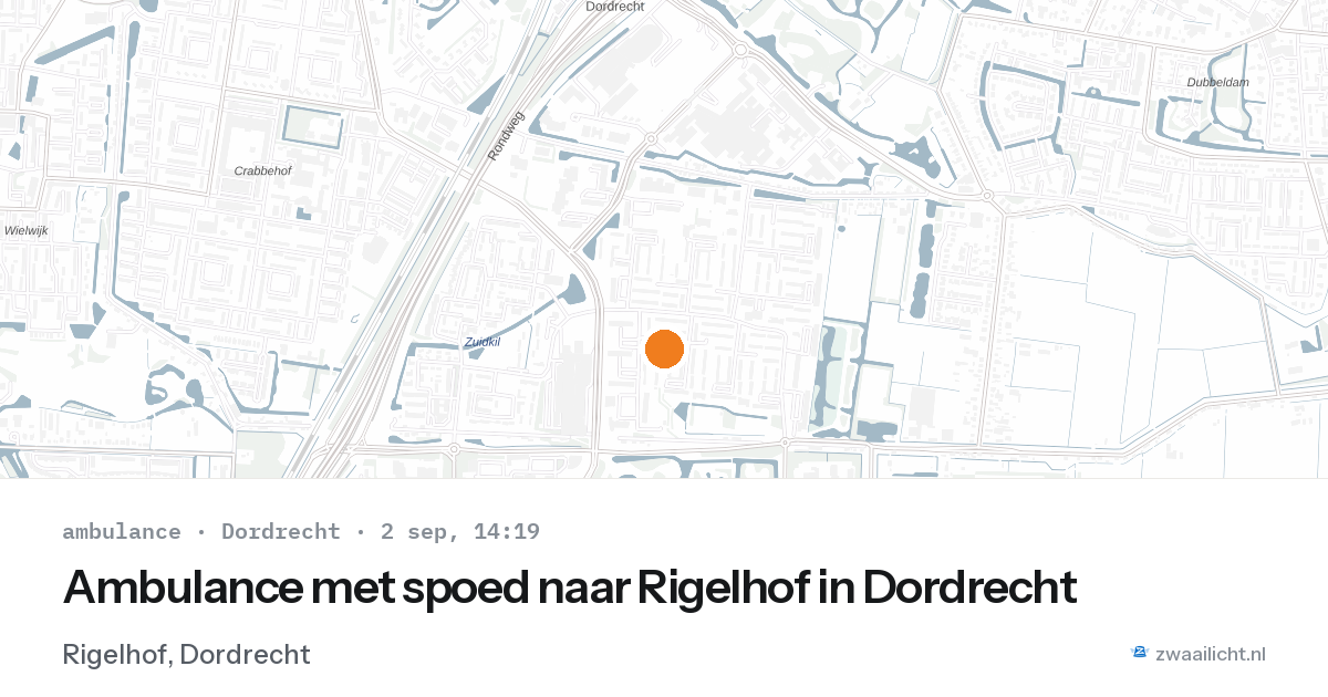 Ambulance met spoed naar Rigelhof in Dordrecht — 2 sep 2026