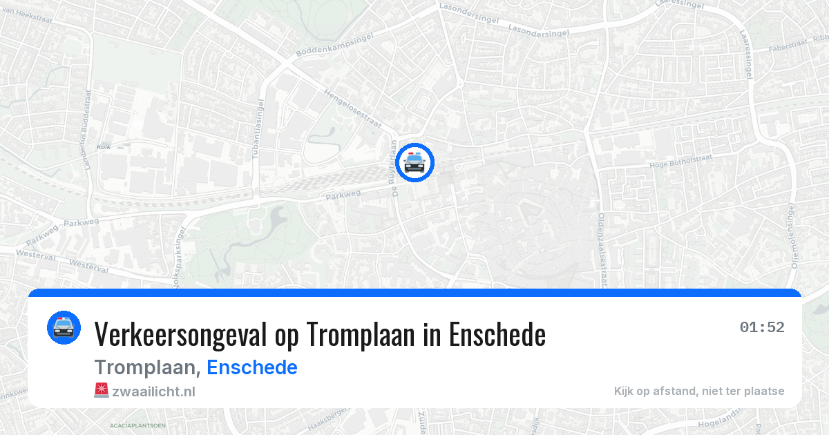 Verkeersongeval op Tromplaan in Enschede — 29 mrt 2026