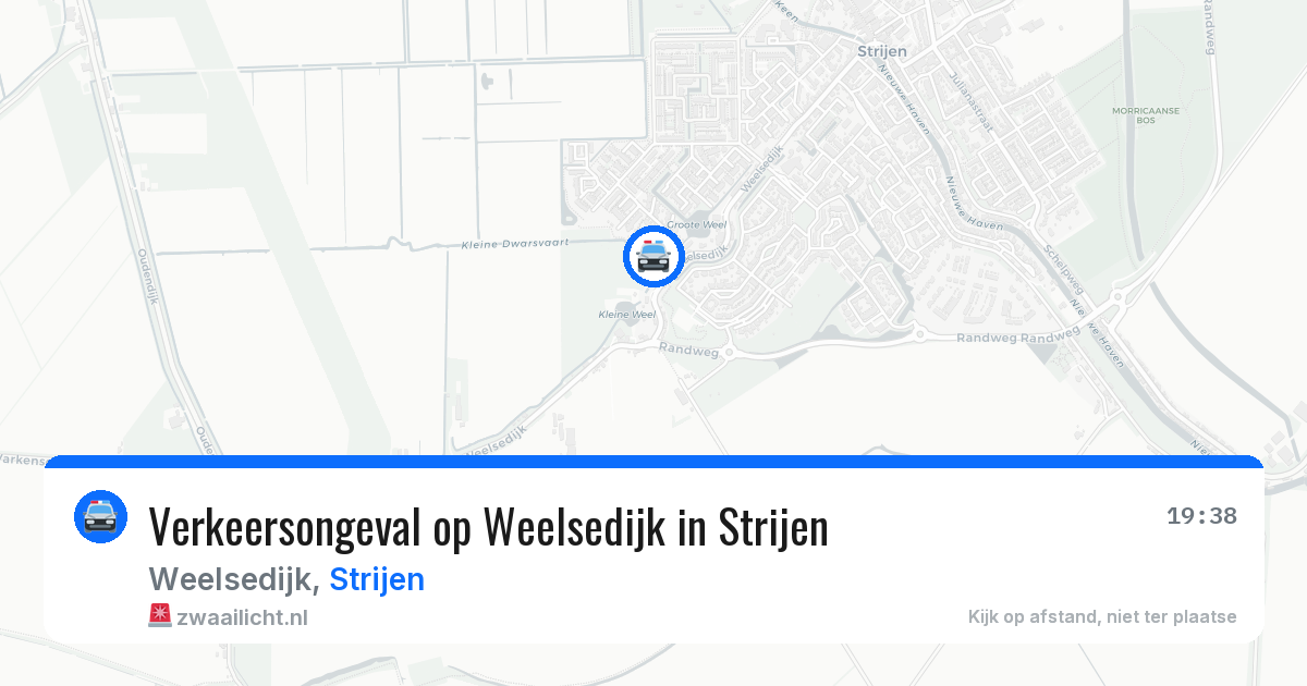 Verkeersongeval op Weelsedijk in Strijen — 21 jul 2026