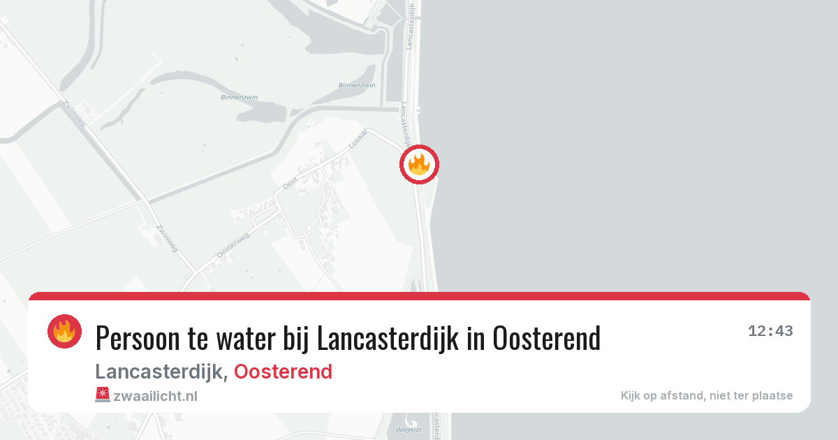Persoon te water bij Lancasterdijk in Oosterend — 25 jul 2026