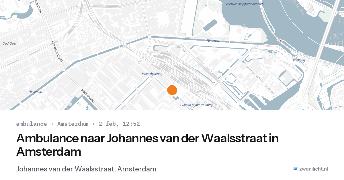 Ambulance naar Johannes van der Waalsstraat in Amsterdam — 2 feb 2026