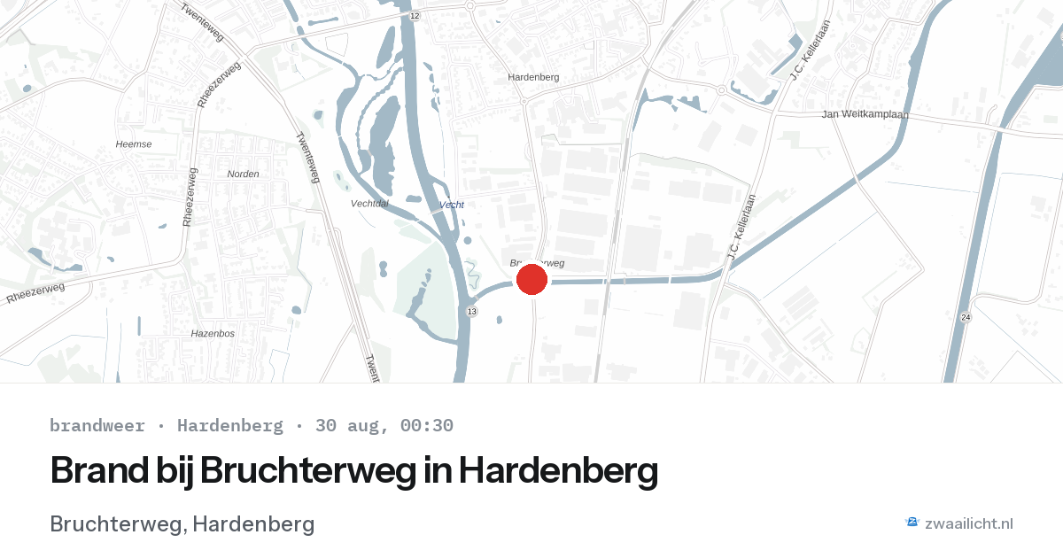 Brand bij Bruchterweg in Hardenberg — 29 aug 2026