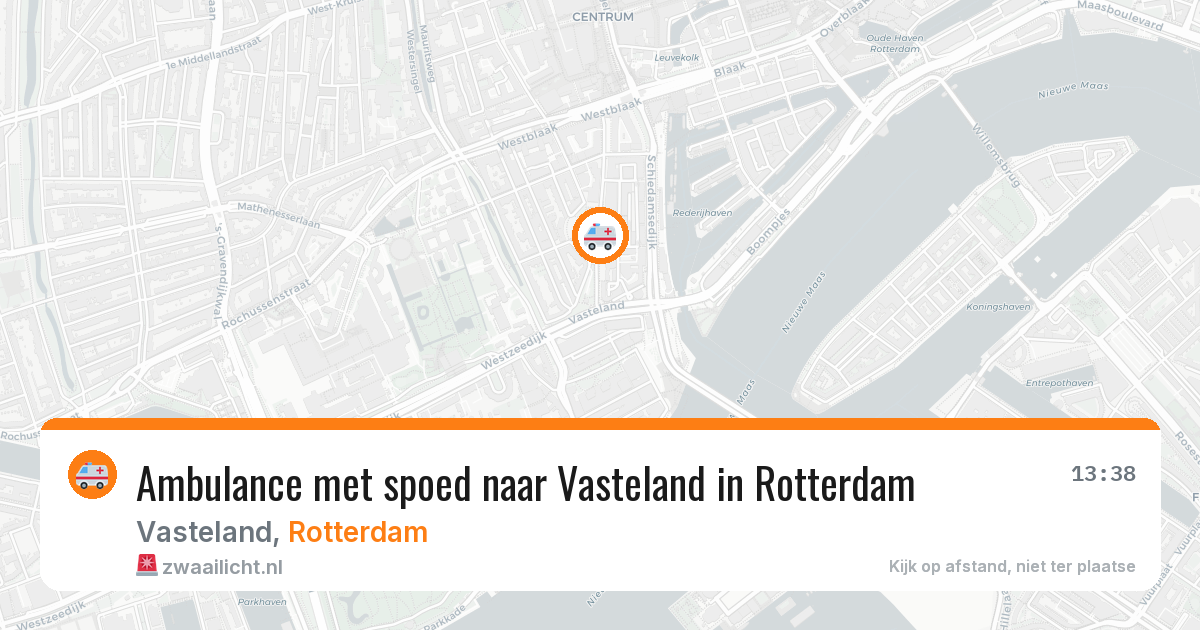 Ambulance met spoed naar Vasteland in Rotterdam — 14 aug 2026