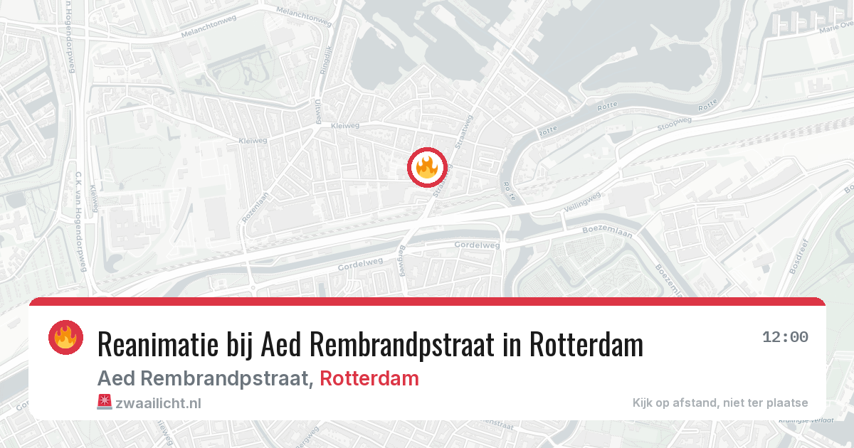 Reanimatie bij Aed Rembrandpstraat in Rotterdam — 19 jun 2026