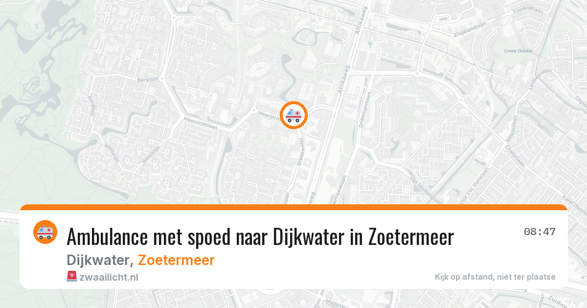 Ambulance met spoed naar Dijkwater in Zoetermeer — 16 jun 2026
