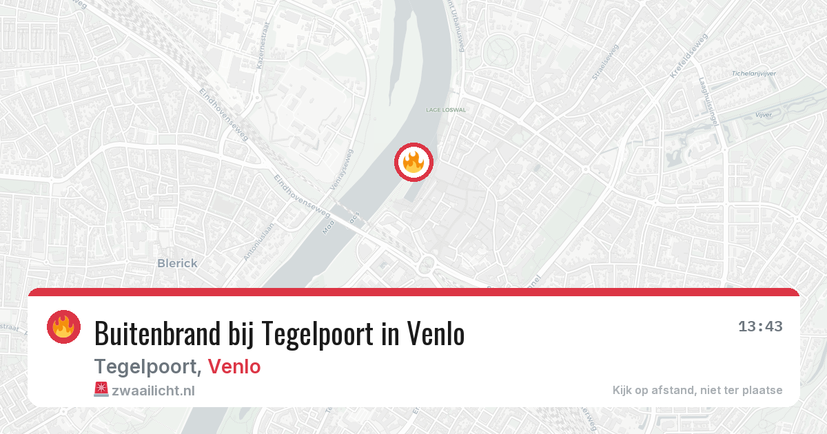 Buitenbrand bij Tegelpoort in Venlo — 30 jul 2026