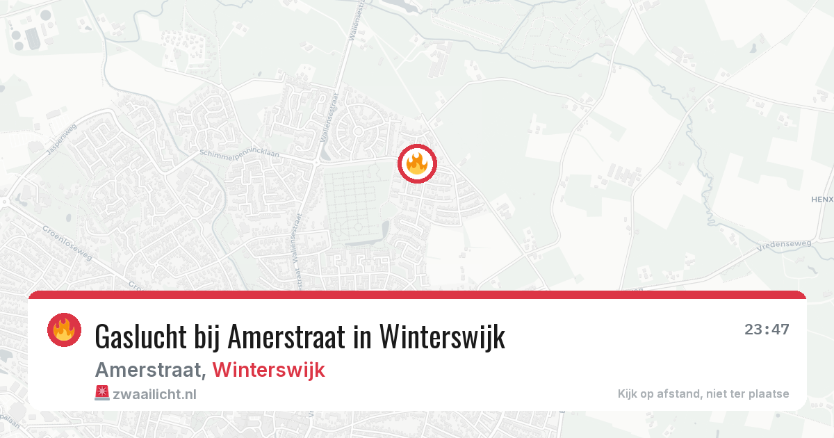 Gaslucht bij Amerstraat in Winterswijk — 10 jul 2026