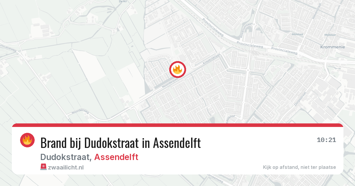 Brand bij Dudokstraat in Assendelft — 15 jun 2026
