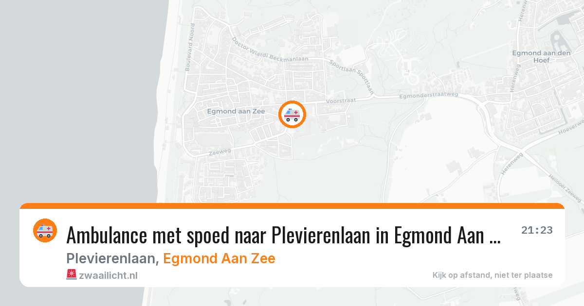 Ambulance met spoed naar Plevierenlaan in Egmond Aan Zee — 29 mrt 2026
