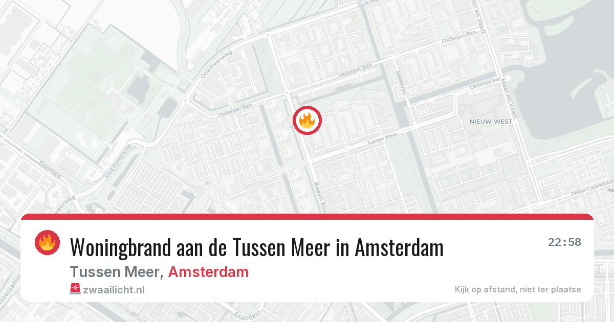 Woningbrand aan de Tussen Meer in Amsterdam — 7 mei 2026