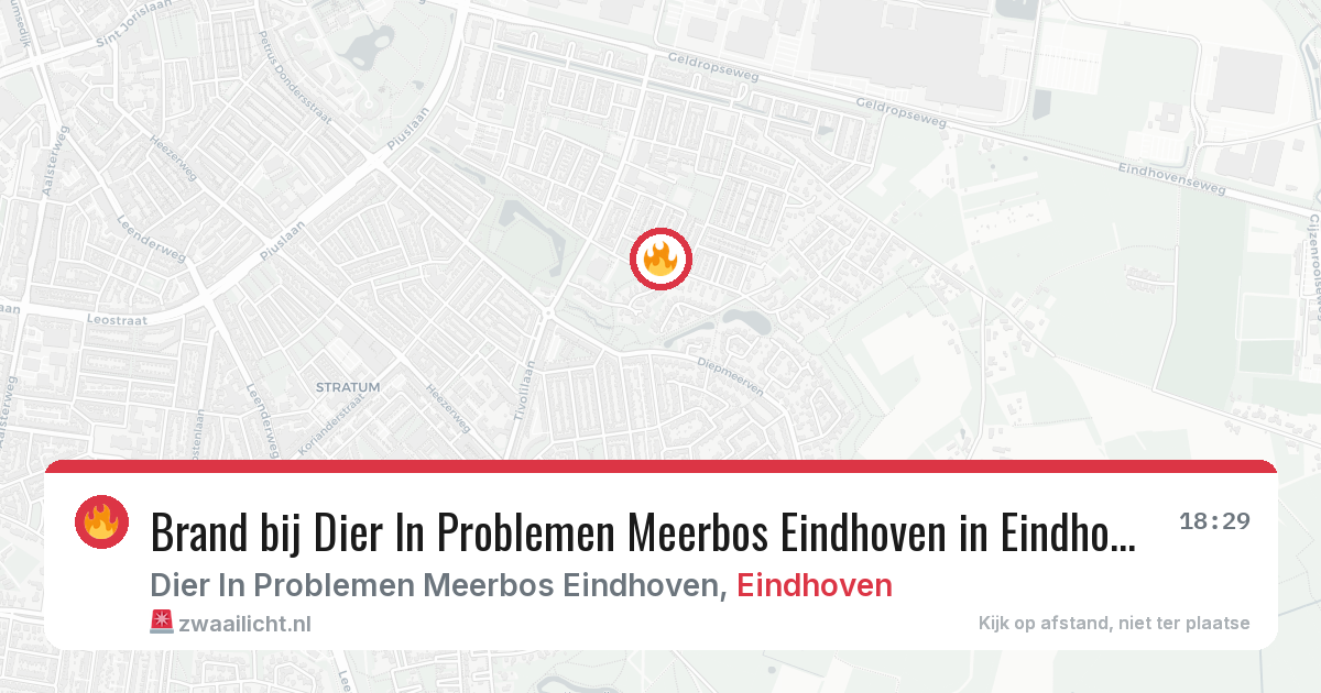 Brand bij Dier In Problemen Meerbos Eindhoven in Eindhoven — 8 aug 2026