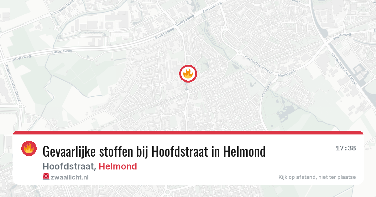 Gevaarlijke stoffen bij Hoofdstraat in Helmond — 4 jul 2026