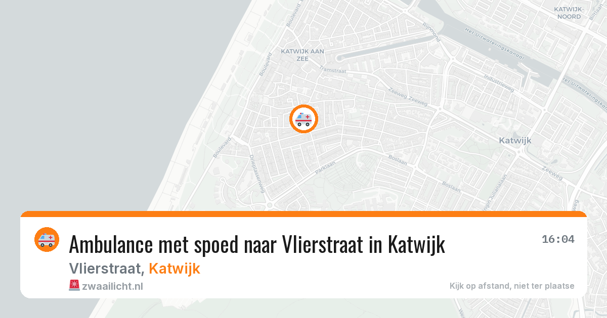 Ambulance met spoed naar Vlierstraat in Katwijk — 14 aug 2026