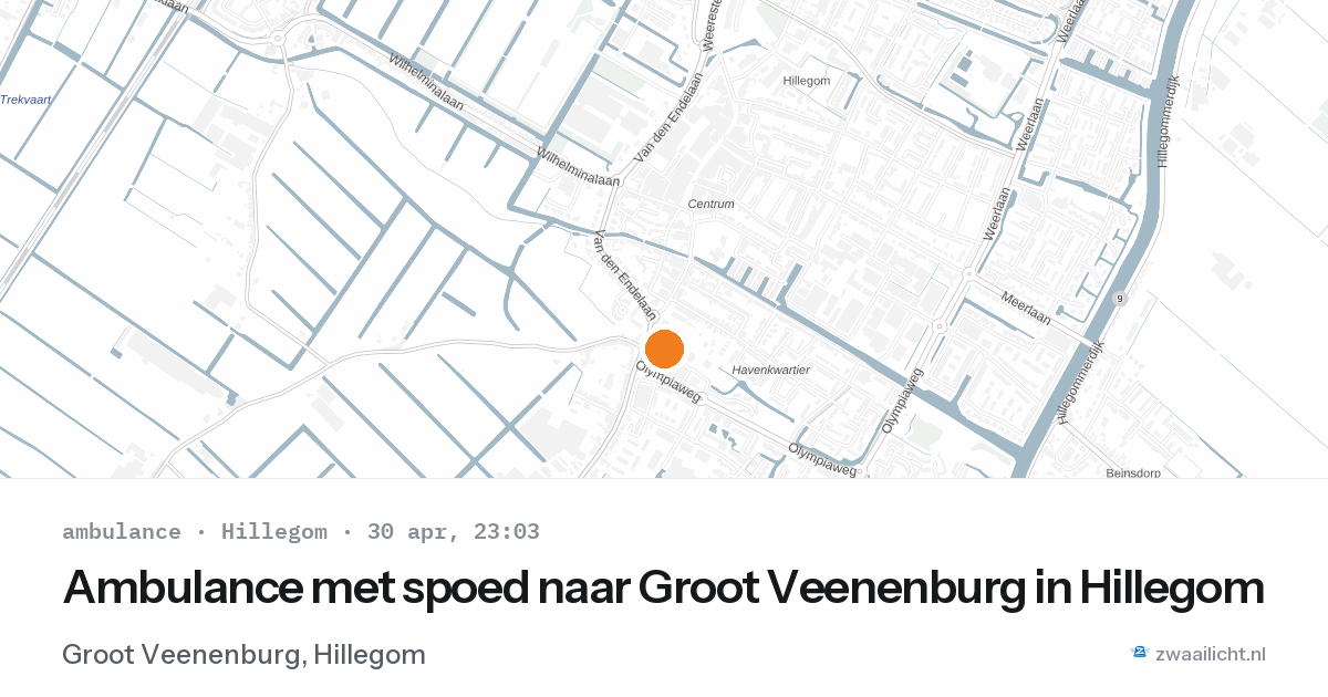 Ambulance met spoed naar Groot Veenenburg in Hillegom — 30 apr 2026