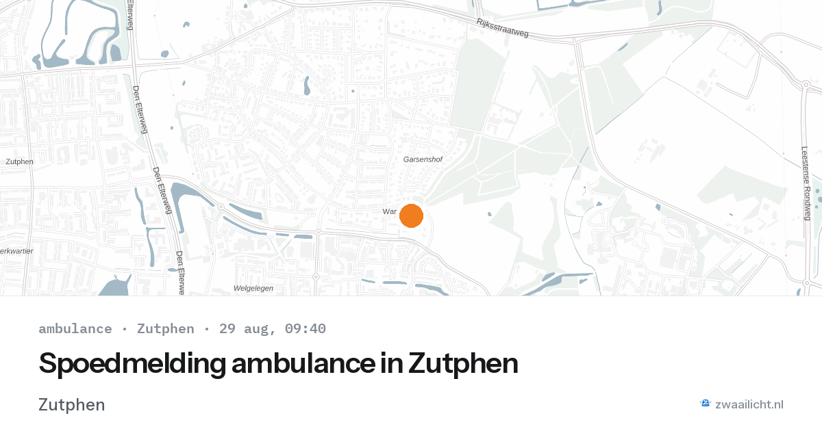 Spoedmelding ambulance in Zutphen — 29 aug 2026