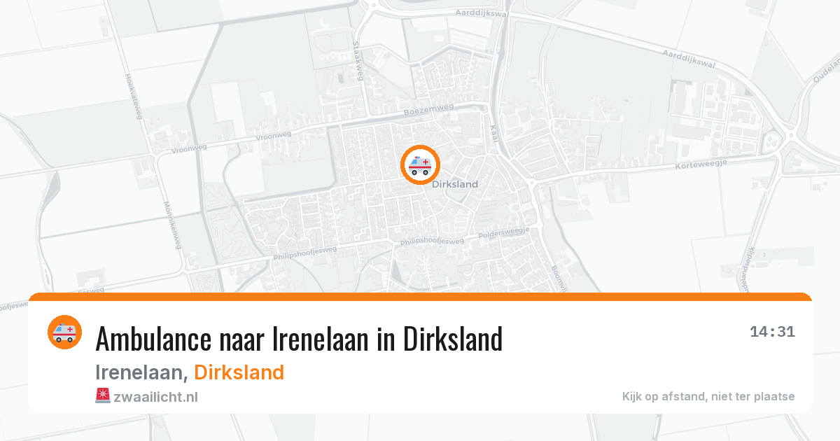 Ambulance naar Irenelaan in Dirksland — 31 jul 2026