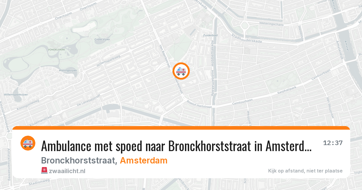 Ambulance met spoed naar Bronckhorststraat in Amsterdam — 11 apr 2026