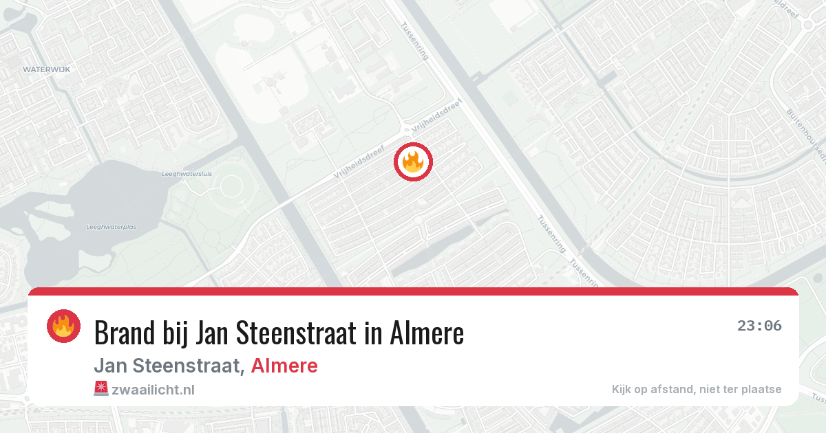 Brand bij Jan Steenstraat in Almere — 6 jul 2026