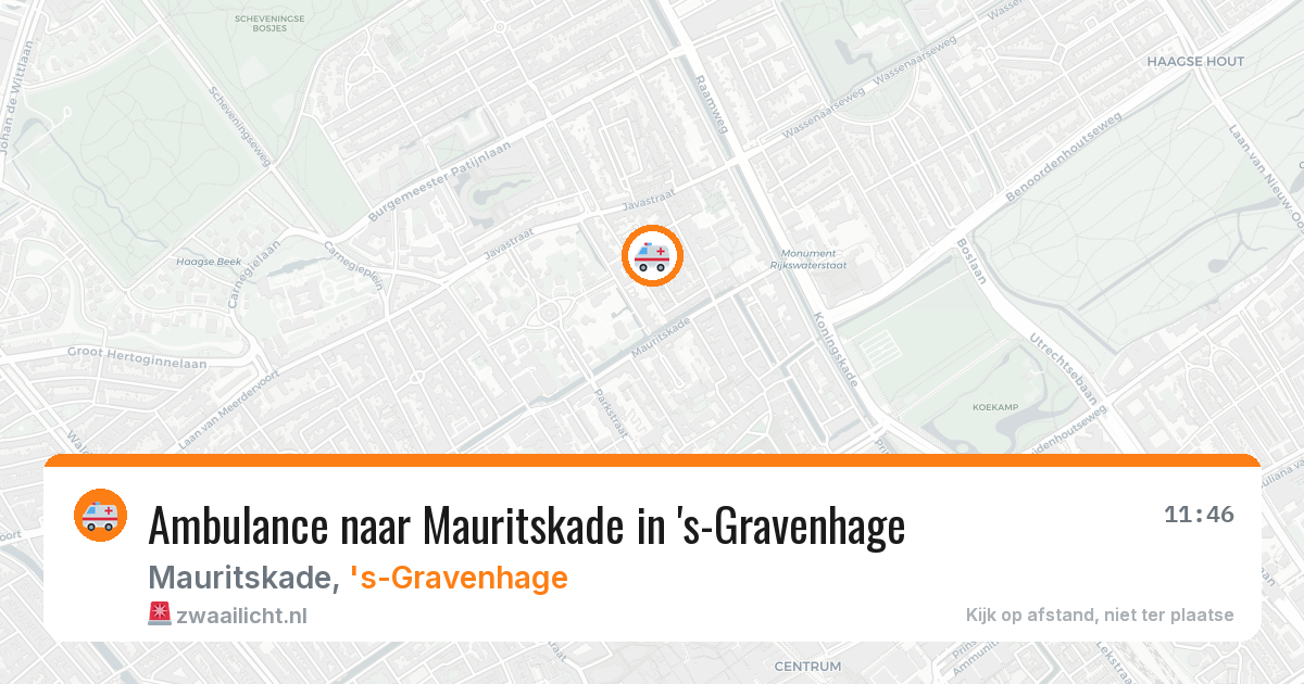 Ambulance naar Mauritskade in 's-Gravenhage — 9 jul 2026