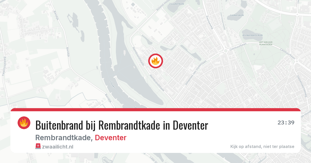 Buitenbrand bij Rembrandtkade in Deventer — 26 mei 2026