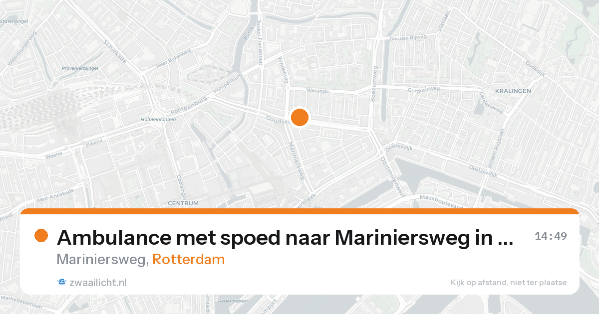 Ambulance met spoed naar Mariniersweg in Rotterdam — 20 aug 2026