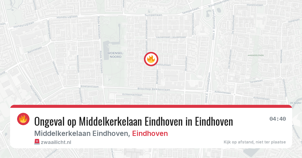 Ongeval op Middelkerkelaan Eindhoven in Eindhoven — 25 apr 2026