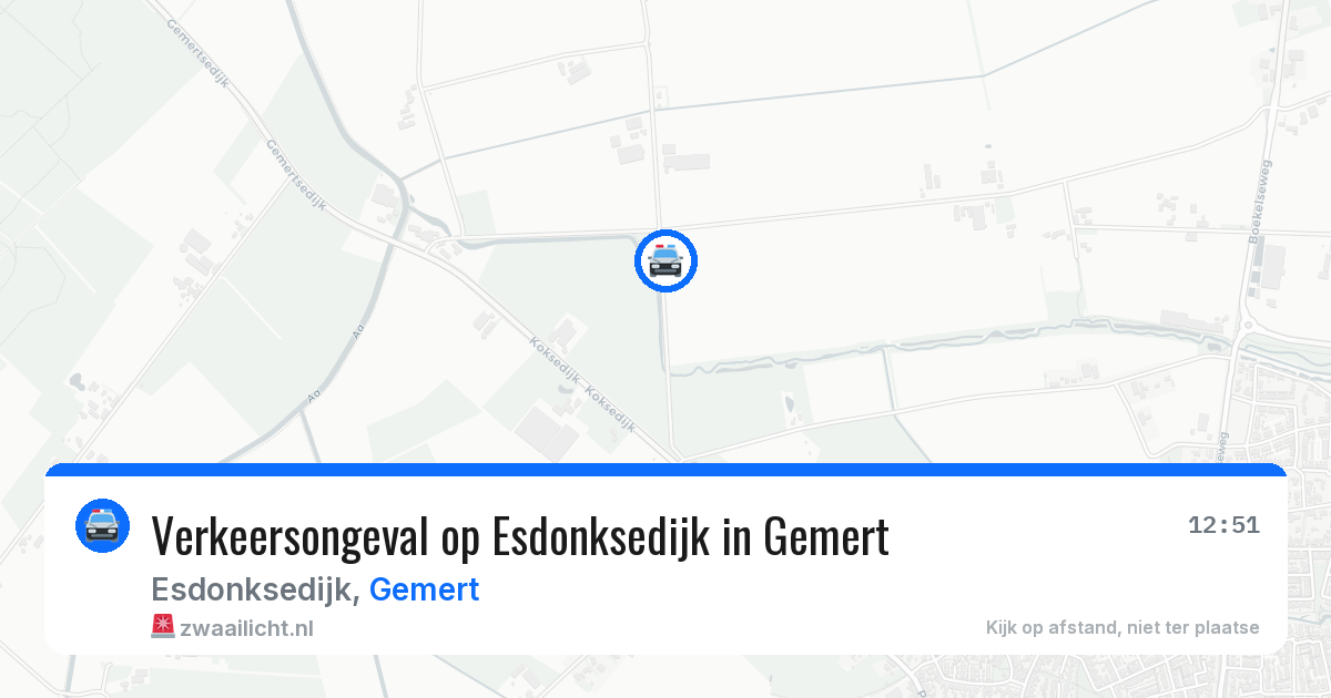 Verkeersongeval op Esdonksedijk in Gemert — 9 apr 2026
