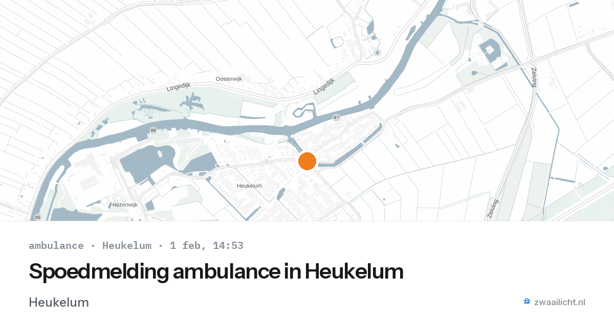 Spoedmelding ambulance in Heukelum — 1 feb 2026