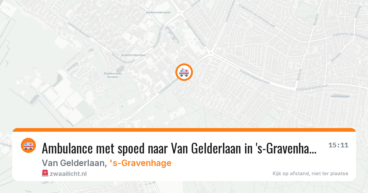Ambulance met spoed naar Van Gelderlaan in 's-Gravenhage — 18 mrt 2026