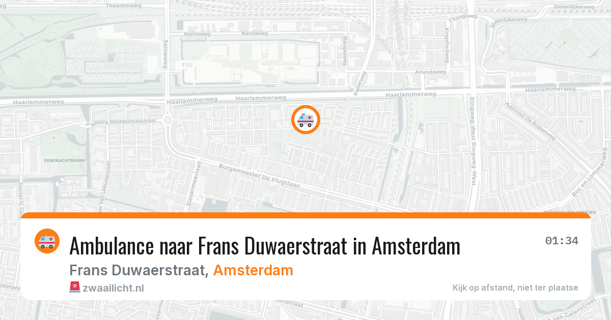 Ambulance naar Frans Duwaerstraat in Amsterdam — 29 jul 2026